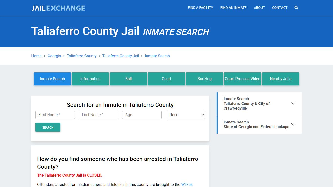 Taliaferro County Jail, GA Inmate Search: Roster & Mugshots