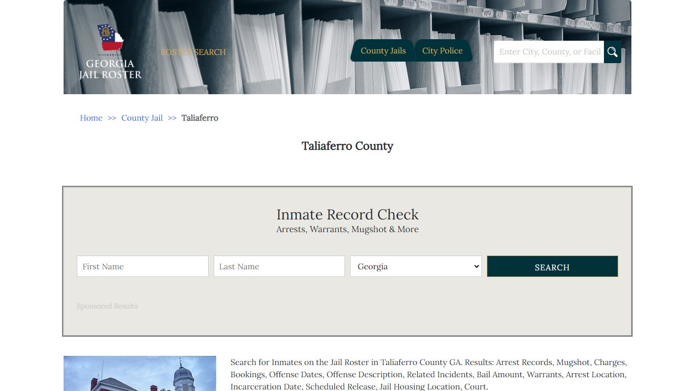 Taliaferro County - Georgia Jail Inmate Search