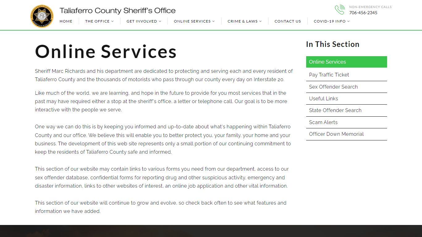 Online Services - Taliaferro County Sheriff - tcsoga.com